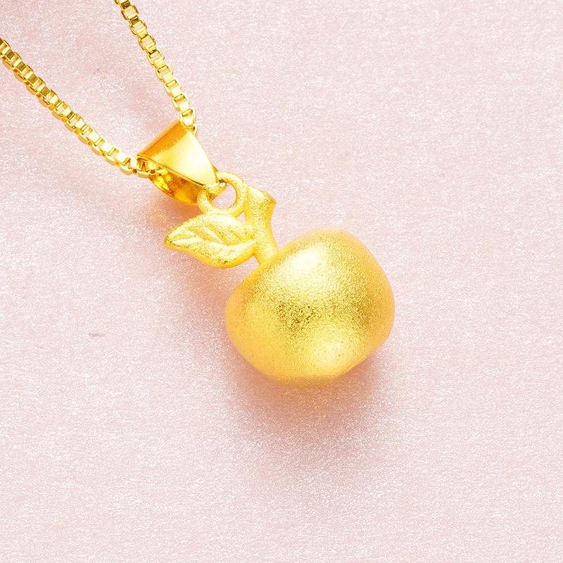 

24K Gold-Plated Velvet Sand Christmas Apple Solid Pendant - 3D Imitation Hard Gold Peaceful Night Gift