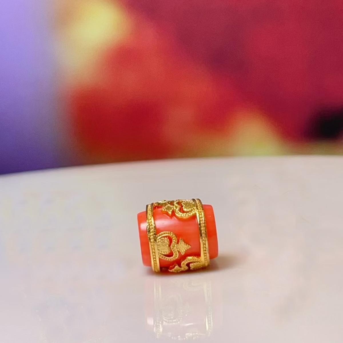 

1Pc, Natural Stone Beads With Gold-edged Accents, Nan Hong Barrel Beads for Jewelry Making DIY Necklace Accessories, Christmas New Year Gifts 9×10mm 1Pc/9×10mm