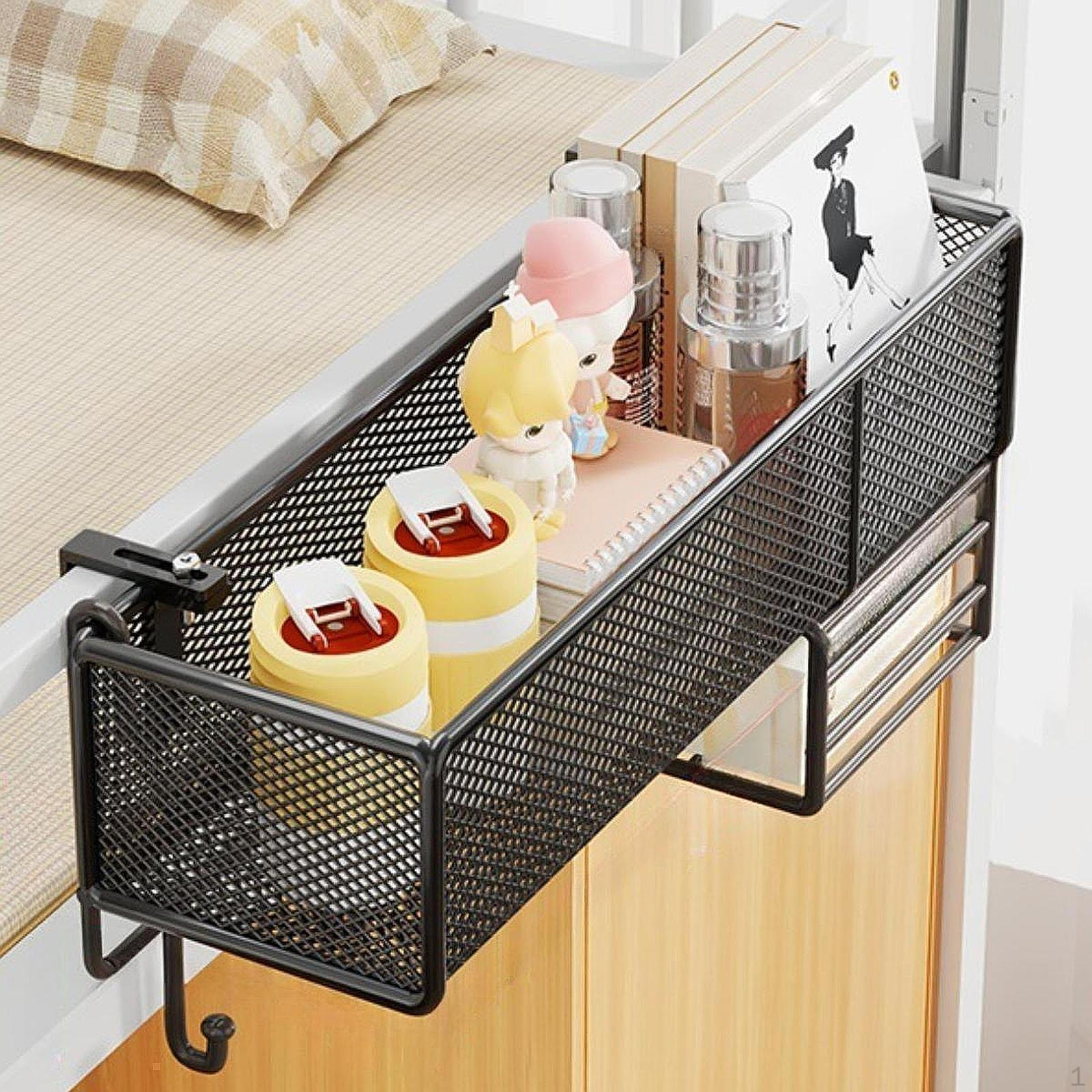 

Прикроватная подвесная корзина для хранения, прикроватная полка, металлический органайзер, двухъярусная кровать Black B