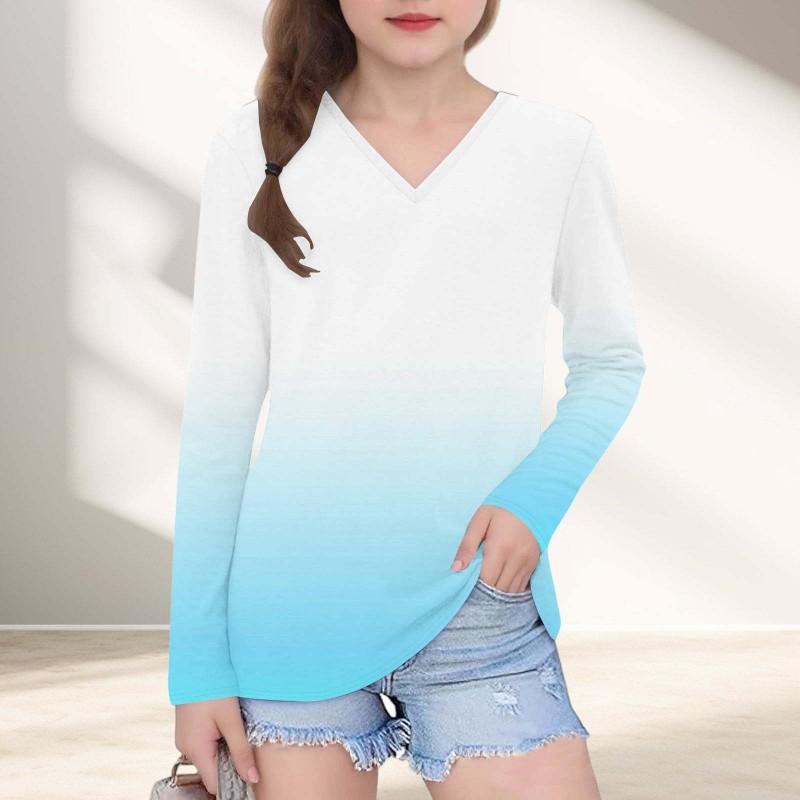 Womens V-Neck Long Sleeve Loose Fit T-Shirt With Polka Dot Print Casual Oversized Top Daily Wear