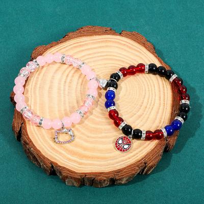 2pcs Gothic Couple Bracelets Magnetic Heart Matching Dark Aesthetic Jewelry Set for Partners & Best Friend