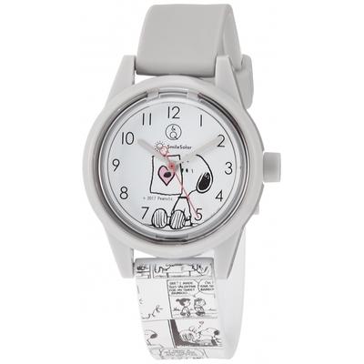 [Citizen Q&Q] Reloj analógico Smile Solar Snoopy resistente al agua con correa de uretano RP01-808 Comic White
