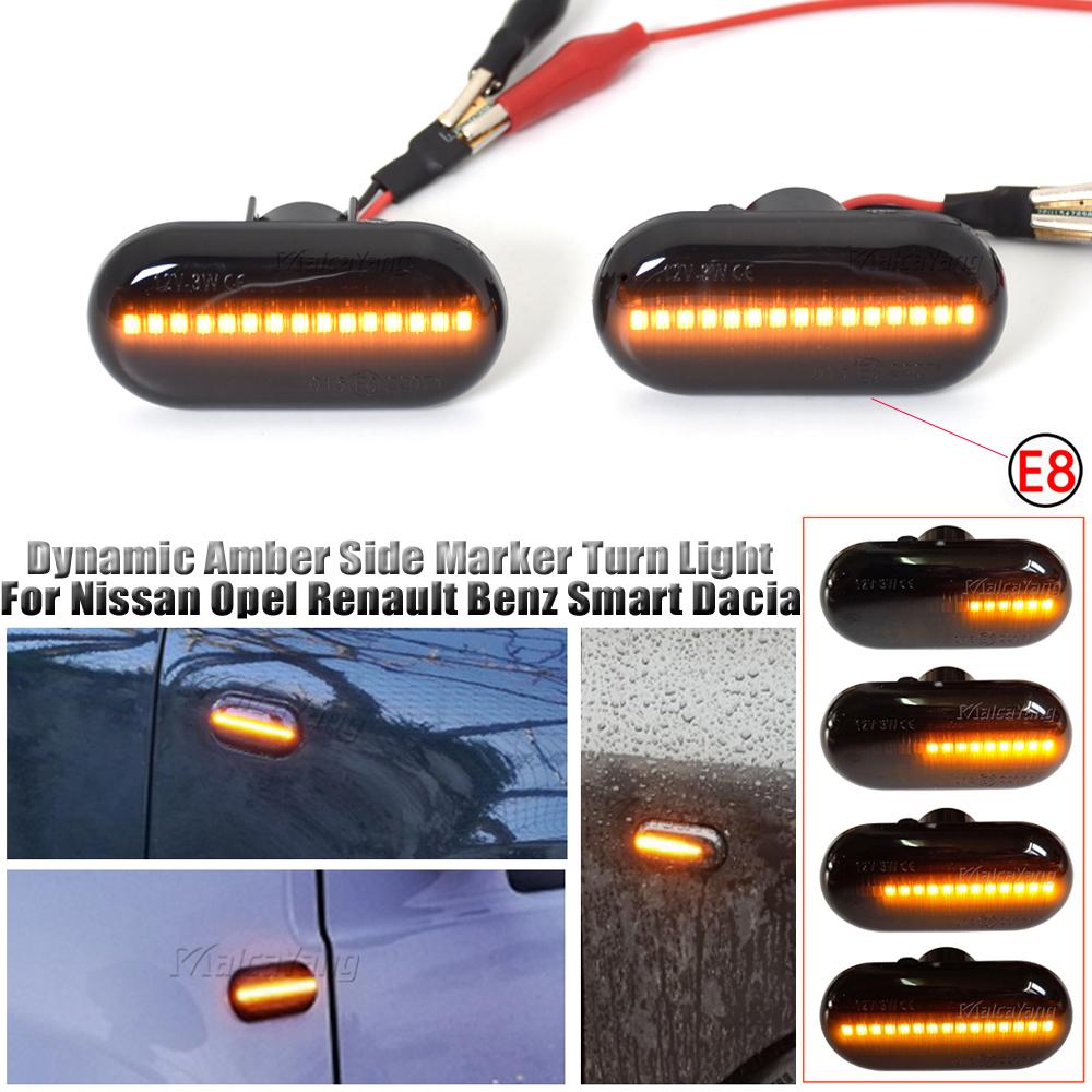 2x for Nissan Opel Smart FORTWO Renault Clio 1 2 KANGOO MEGANE ESPACE TWINGO MASTER Dynamic Side Marker Turn Signal Light