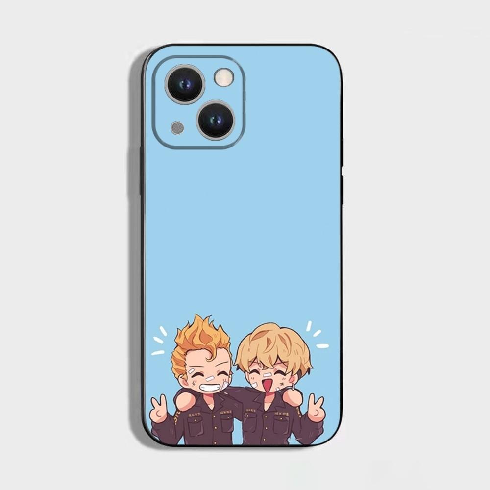 T-Tokyo Revengers Anime Handyhülle Für iPhone 16 15 Plus 14 13 Pro Max 12 Mini 11 X XS XR 7 8 8Plus Schwarze Weiche Handyhülle
