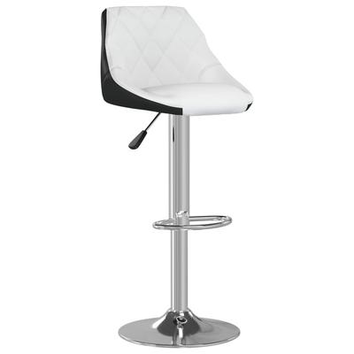 Bar Stool Set 2 Pcs White and Black Faux Leather