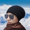 New knitted autumn and winter warm letter cold hat fashionable versatile trend autumn and winter warm stack hat wool hat