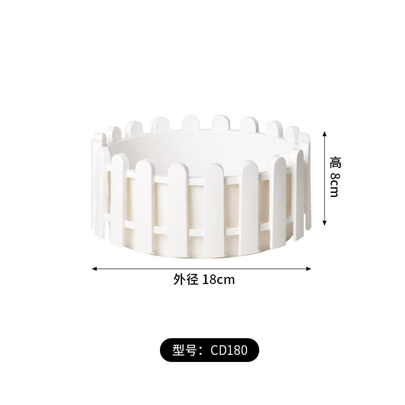 Fence Style Rectangular Plastic Flower Pot, Garden Border Planter for Succulents, Balcony Home Decor Greenery Container