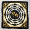 Used CELINE Scarf Silk Black Gold Equestrian Horse Riding Large Vintage