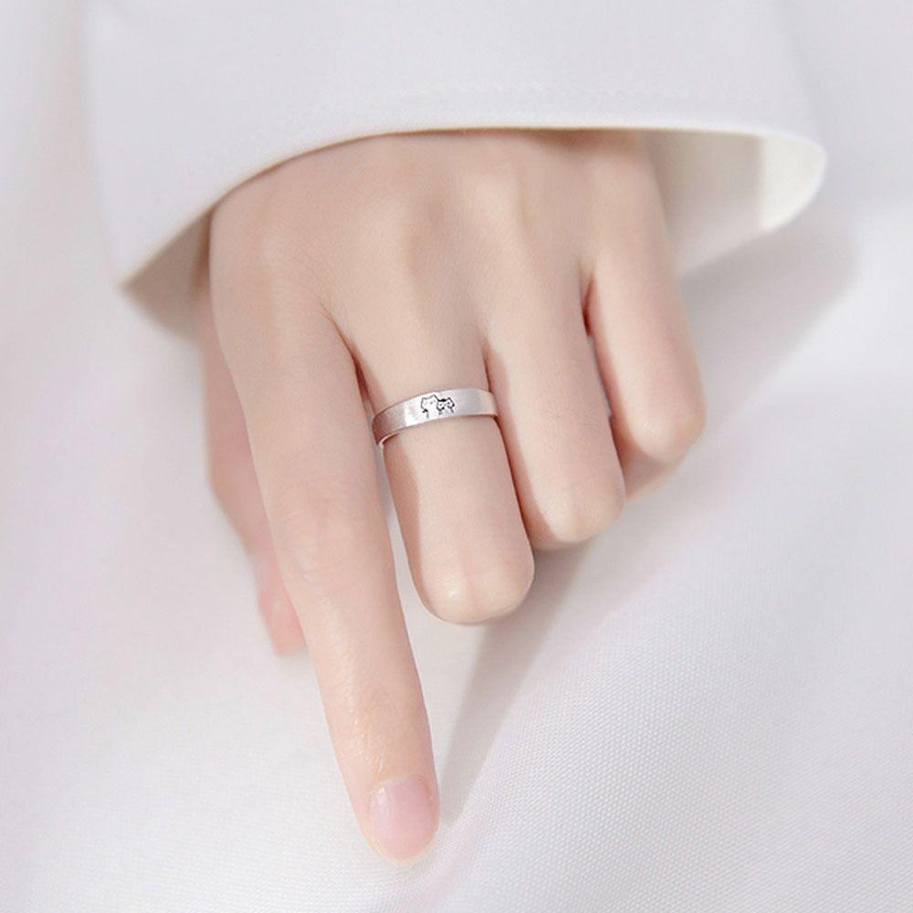 Friendship Rings Set Wedding Cat Finger Ring Kroean Ring Couple Open Rings Romantic Silver Jewlery