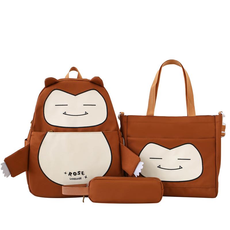 Backpack New Large Capacity High Value Schoolbag Three Piece Set Student Cartoon Backpack