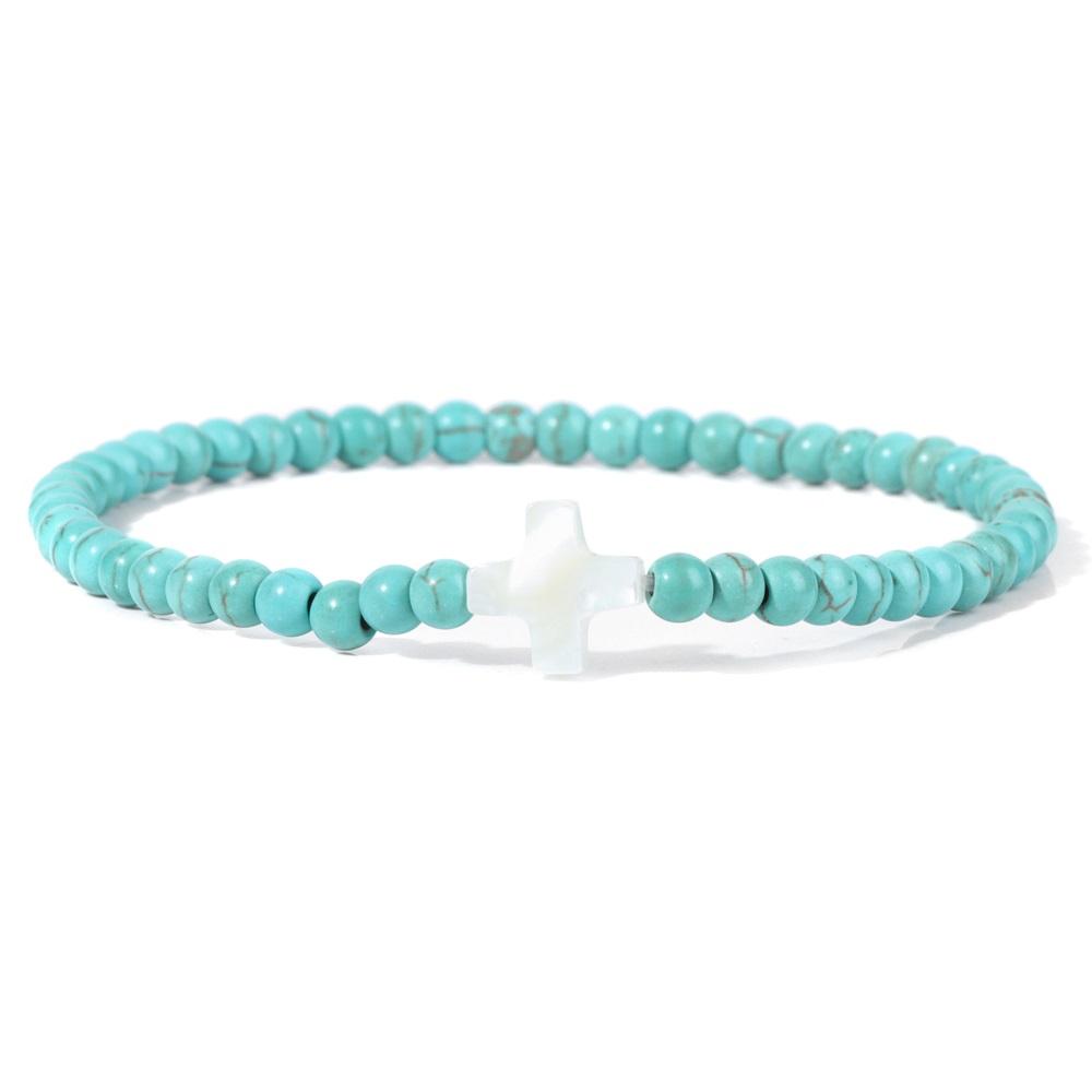 New Blue Turquoises Stone Bracelet Fashion Bohemian Green Blue Turquois Charm Bangle Handmade Healing Energy Jewelry Gift