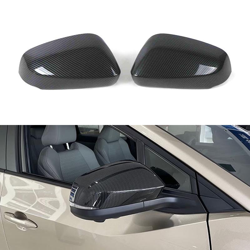 Toyota VOXY/NOAH 90 Series Carbon Fiber Rearview Mirror Cover with Rain Eyebrow Decorative Sticker.
