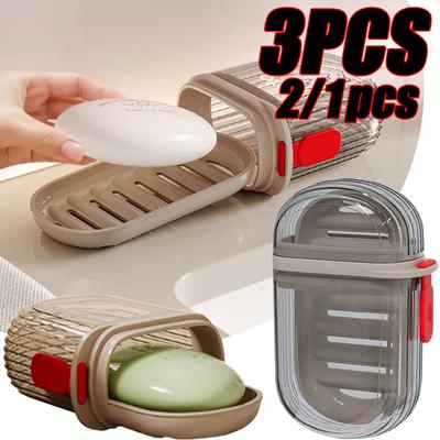 1/3PCS Creative Travel Soap Box With Lid Sealed And Drainable Portable Small Soap Box For Business Trip Travel Soaps Boxes