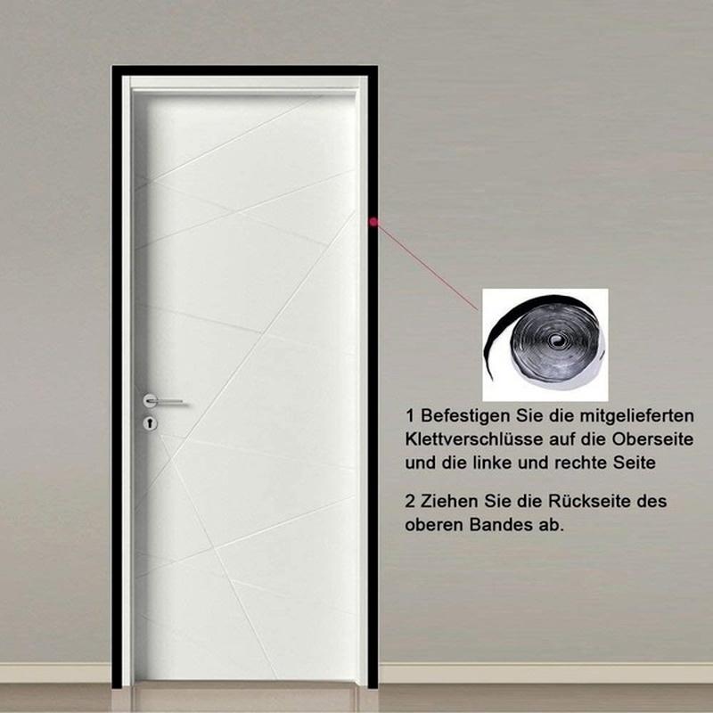 Sommer-Türvorhang, elektromagnetisches Türnetz mit Ringverschlüssen im Vollrahmen, verhindert das Eindringen von Mücken in den Raum