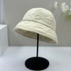 New small edge bucket hat women's autumn and winter face small face plain face cover silk cotton hat men's bucket hat basin hat
