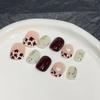 Wearing Armor Pure Handmade Manicure Finished Fake Nail Patches Ins Cute Pearl Love Cream Short Nail