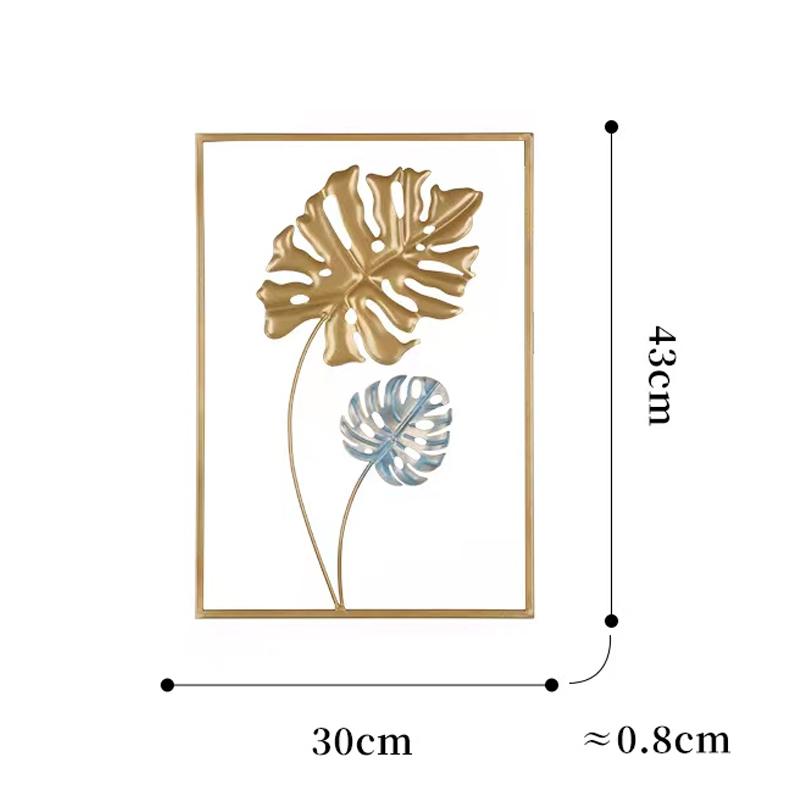 Metal Leaf Iron Wall Hanging Decor Palm Maple Leaves Plant Ginkgo Nordic Wall Pendant Mural Living Room Bedroom Home Decoration