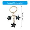 Colorful Flower Keychain Zinc Alloy Floral Keyrings Fashionable Bag Charm Key Holder Ornament Gift for Women and Teens