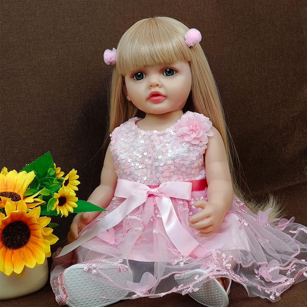 

Кукла для новорожденных, 55 см, подарок на день рождения для девочек, реалистичная кукла-реборн, рождественские подарки для детей, игрушки 55cm