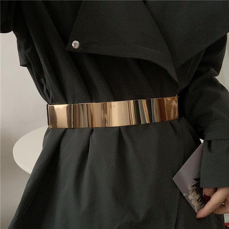 

Fashionable Elastic Wide Waist Belt For Women Available In Metallic Silver Gold And StyleC