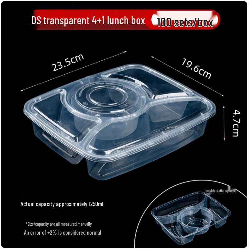 Disposable Rectangular Partitioned Takeaway Containers