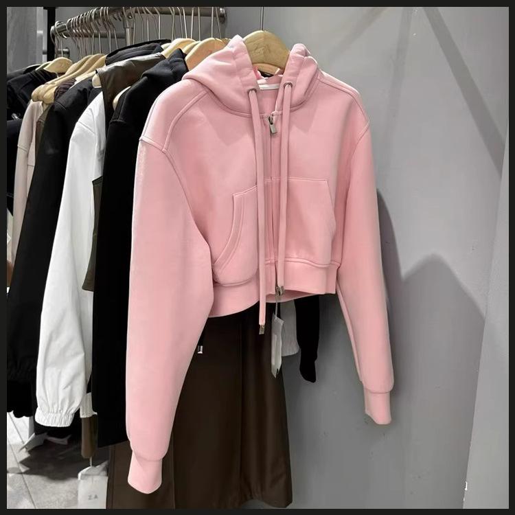 Cardigan Sweater Women's Autumn and Winter Korean Version Short Hooded Korean T-shirt Women's Coat Trendy Ins Women's Top Women's