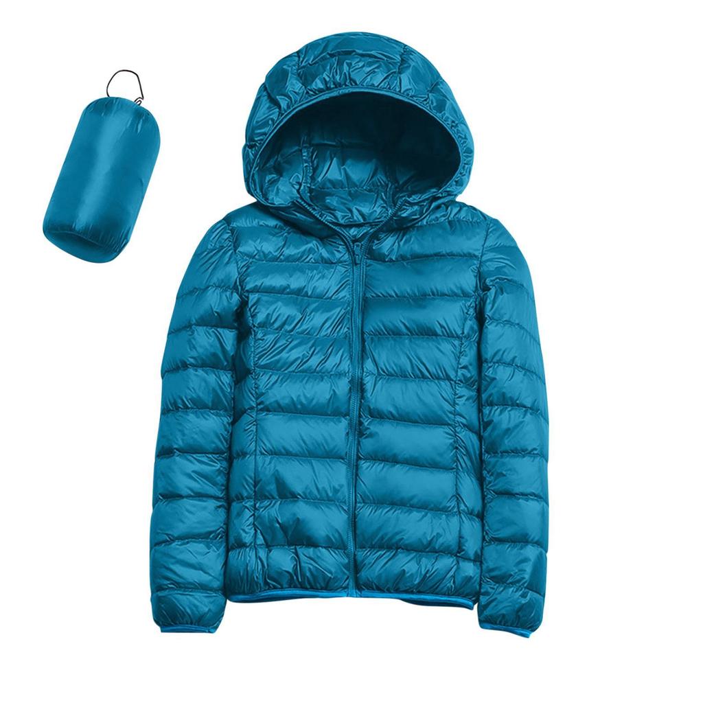 Winter New Style, Women's, Casual, Solid Color, Lightweight Waterproof Down Jacket, White Duck Down, Hooded Down Jacket, Outerwear