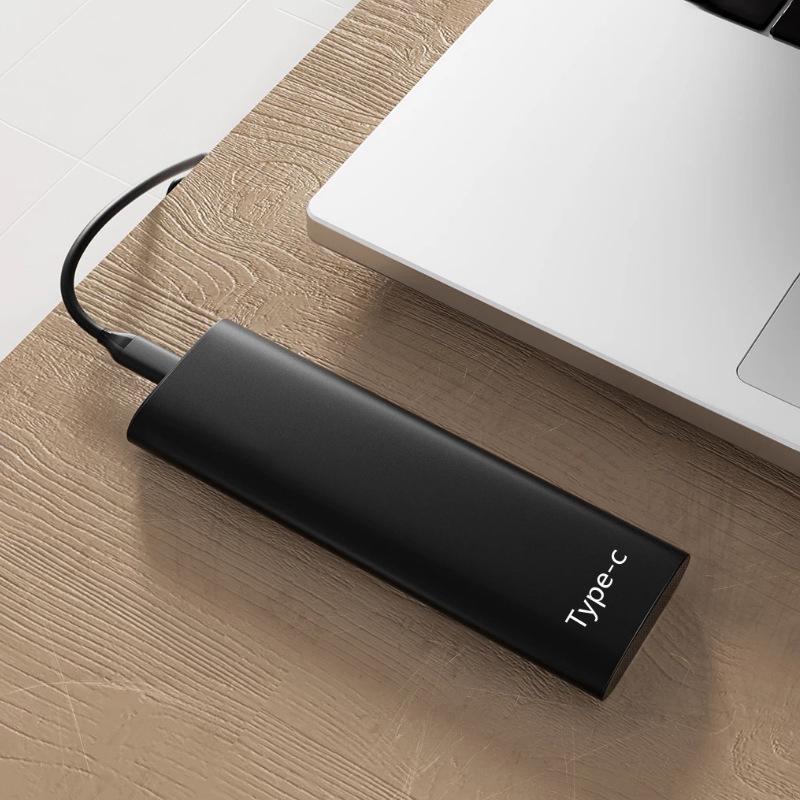 High-Capacity 2TB Portable SSD USB Flash Drive - Black