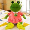 Frog Prince Princess Plush Doll Toy, Cute Stuffed Animal with Striped Shirt/Skirt, Gift for Kids Lovers Soft Pillow Bedroom, Birthday Cartoon