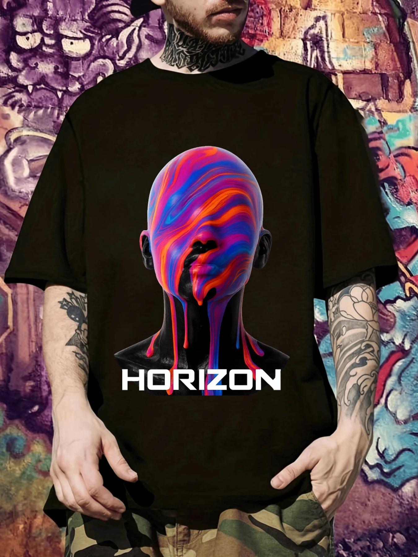 

Futuristic Fluid Art Graphic T-shirt - Bold Colorful Design XXXXL