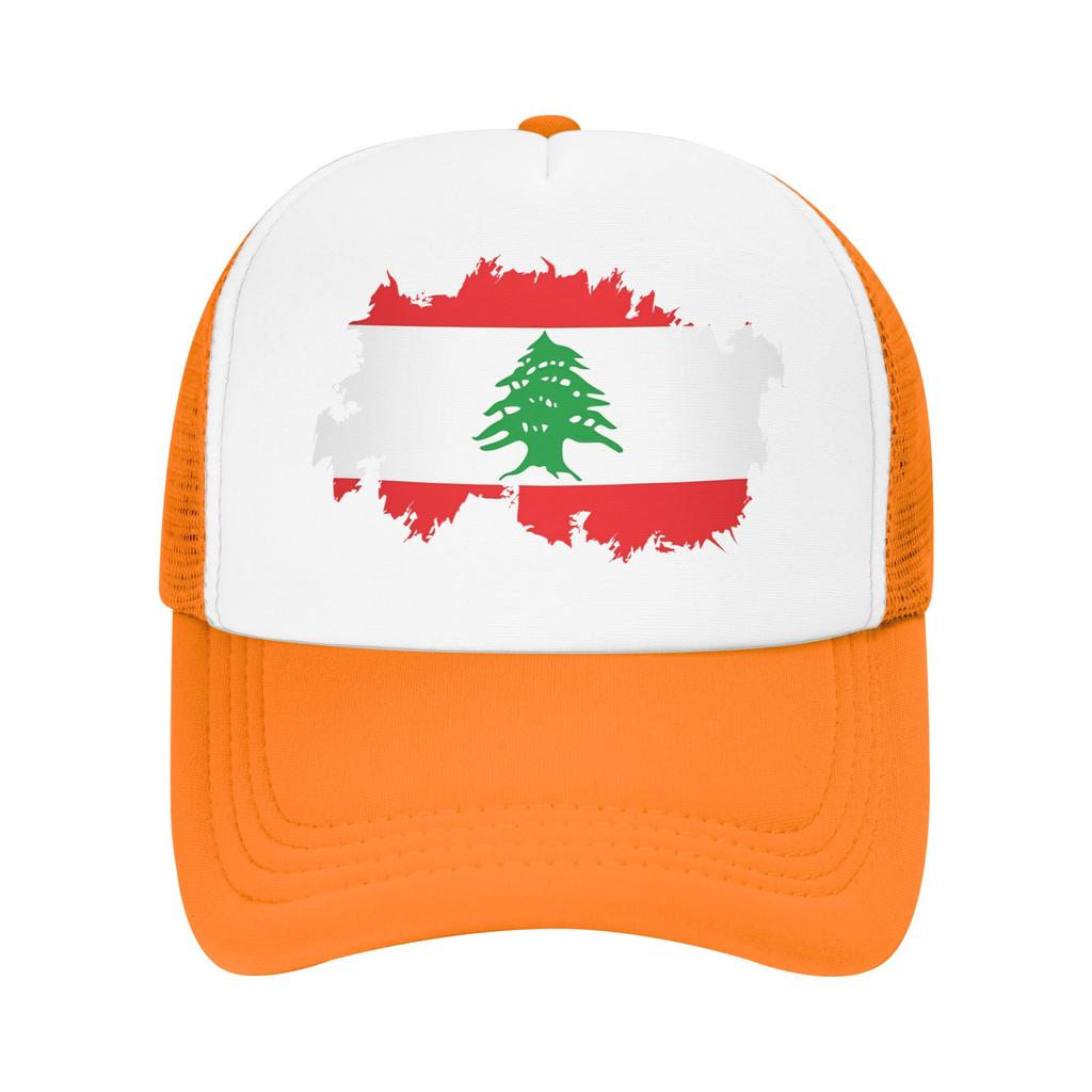 Mesh Sun Hats Lebanon Flag Summer Trucker Hat For Unisex Adult Street Style Wholesale Outdoor Sports Baseball Cap
