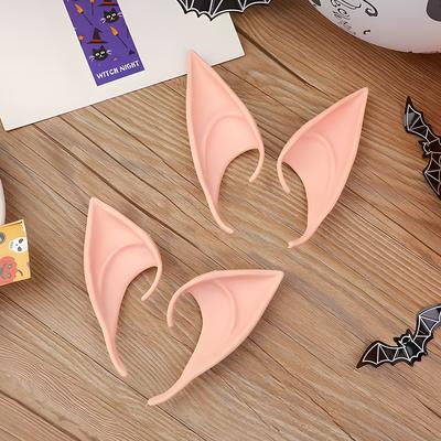 2 Pairs Cosplay Fairy Elf Ear Soft Silicone Vampire Ears for Halloween Christmas Party Anime Costume Accessories