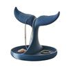 3D Printed Whale Tail Jewelry Organizer, Earring Necklace Display Stand with Ring Tray, Creative Desktop Decor, Elegant Vanity Dresser Accessories