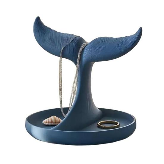 3D Printed Whale Tail Earring Necklace Jewelry Organizer Display