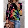 Graphic printed T-shirt, long-sleeved crew neck casual top, spring and autumn, women's clothing-085 positioning