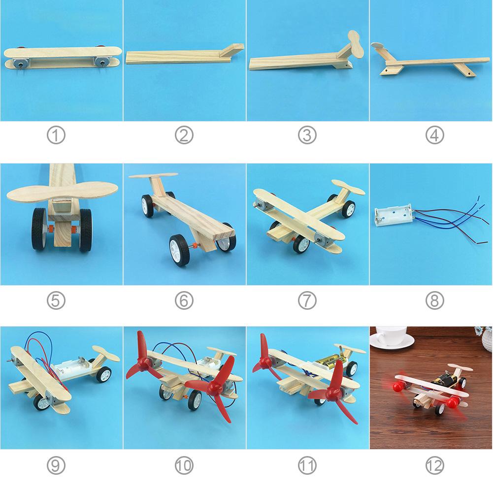 1/5/10PCS Twin Blades Aircraft Educational Toys Eco-Friendly DIY Scientific Experiment Kids Electric Plane STEM Craft Kits