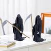 Gothic Grim Reaper Sculpture Mini Devil Toy Dollhouse Halloween Eerie Cloaked Nightcrawler Craft Ornament Garden Landscape Decor