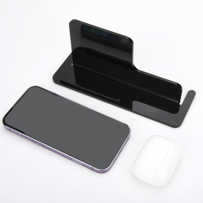 Office and Home Acrylic Desktop Holder Support for Smartphone Earphones, Adjustable Viewing Angle, Slip Resistant Design