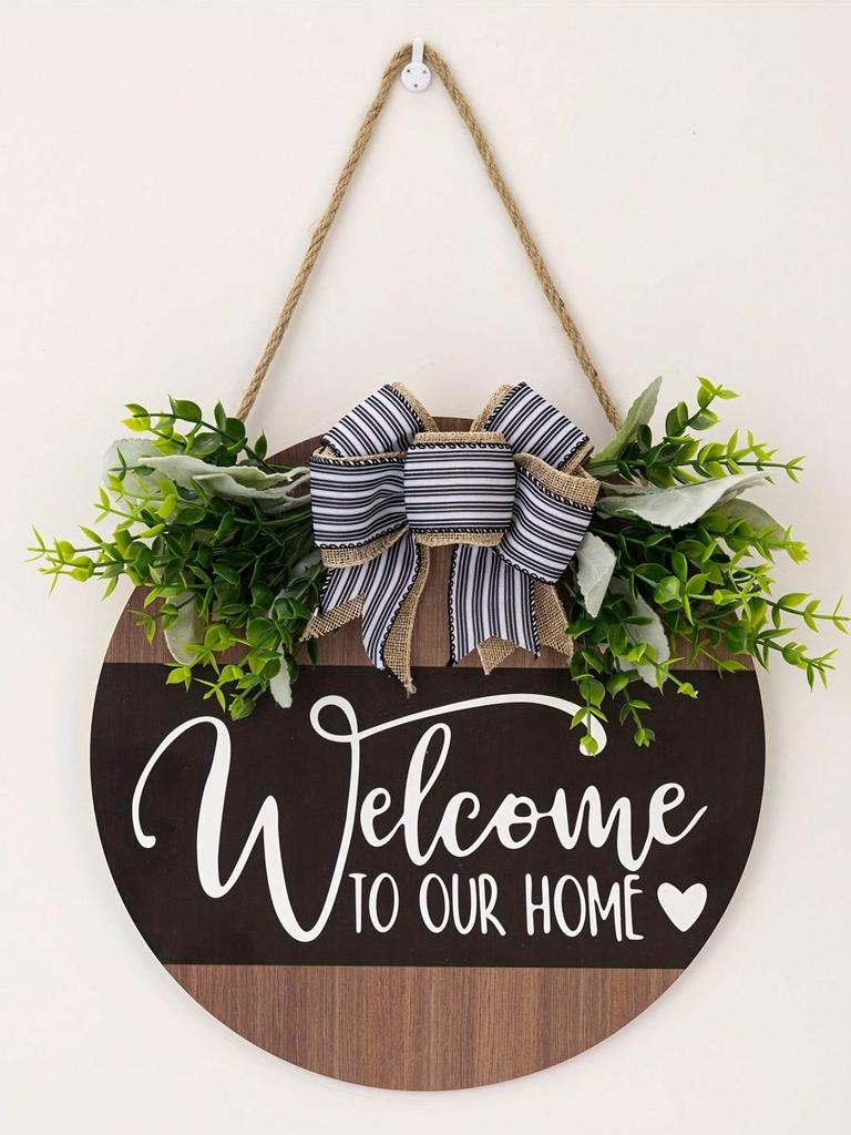 House Front Door Decoration Housewarming Gift Home Outdoor Indoor Handmade 12-inch Front Door Welcome Wreath 1