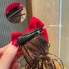 Kids Girl Wig Hair Clip Red New Year Headwear Plush Ball Bow Barrettes Children Hairpins No Harm Baby Headpiece Accessoriess