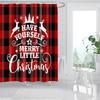 Merry Christmas Shower Curtains New Year Santa Bathroom Decor Bath Curtain Cartoon Snowman Elk Bath Bathroom Curtains