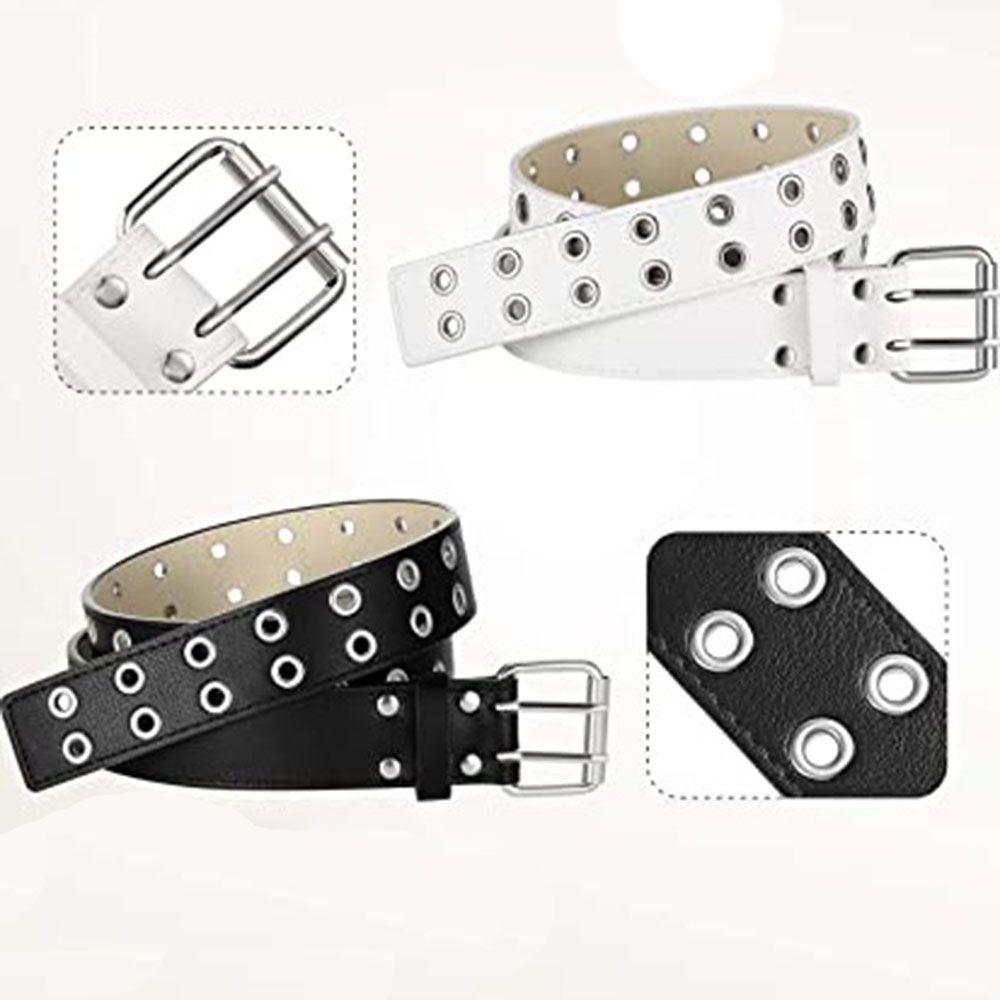 Genser i PU-skinn overfrakk Punk midjebelte Goth linning Justerbare belter Jeansbelter