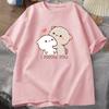 Niedliches Bubu Dudu Paar Baumwoll-T-Shirt Lustige Katze Aufdruck Damen Herren T-Shirt Sommer Kurzarm Print O-Ausschnitt Ästhetische Y2k Kleidung