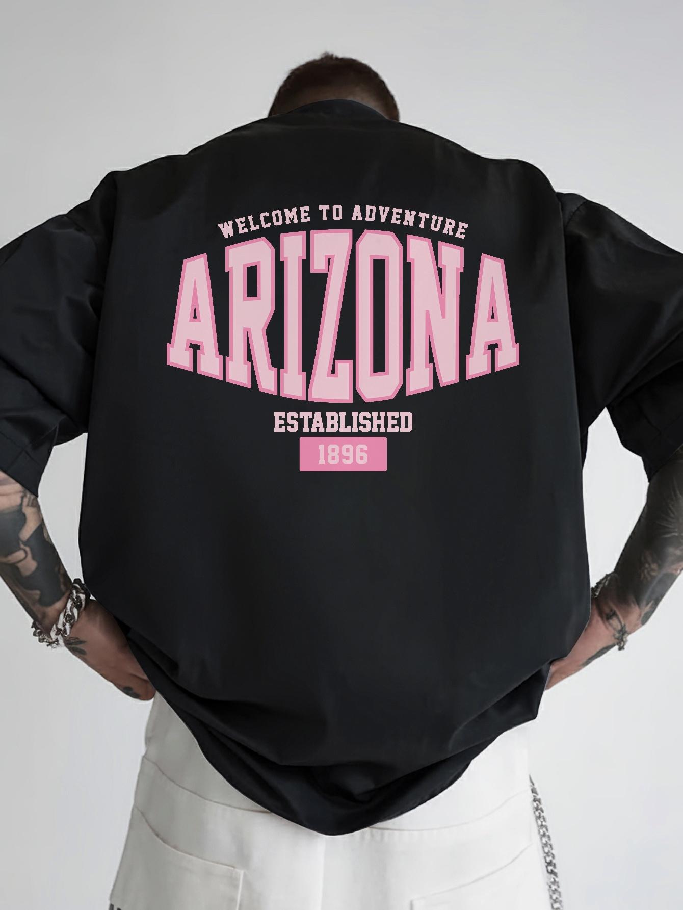 Vintage Heavy Metal Band Back Print T-shirt - Arizona Statehood Design S