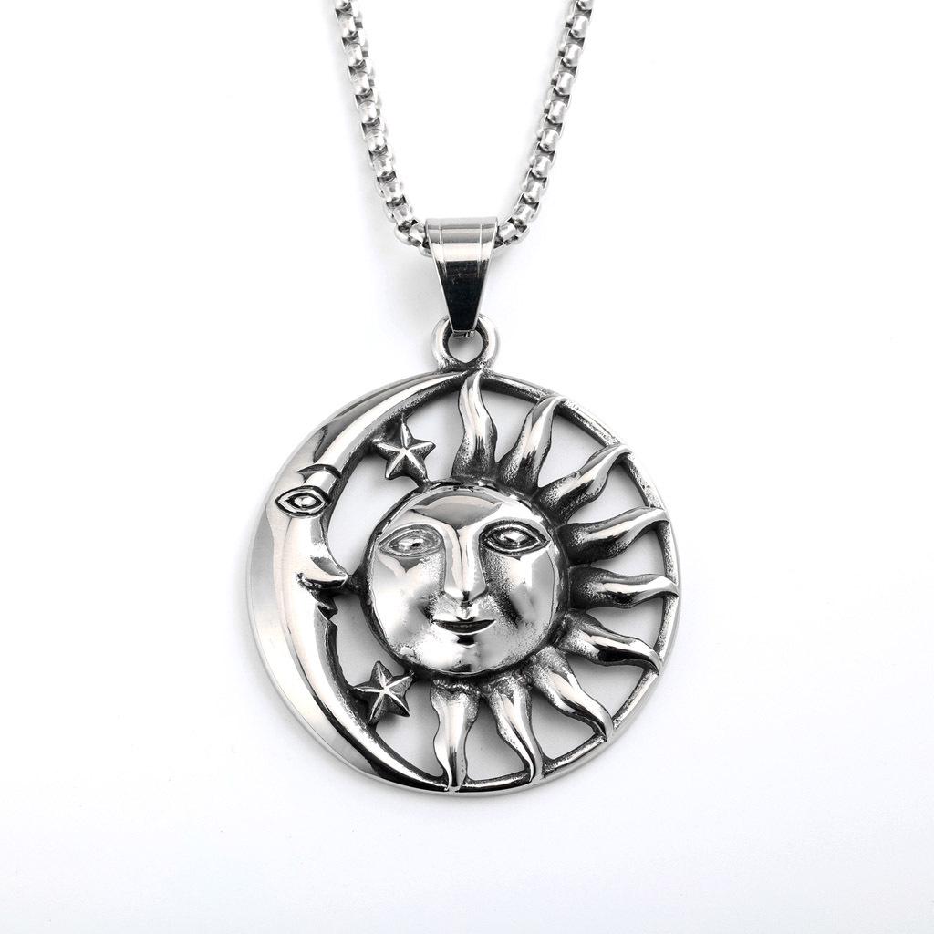 Unisex European Retro Stainless Steel Pendant Necklace