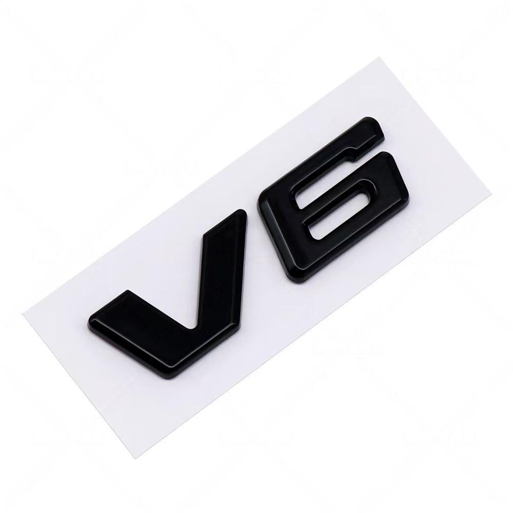 3D ABS V6 V8 Badge Sticker Side Fender Rear Trunk Emblem Decal