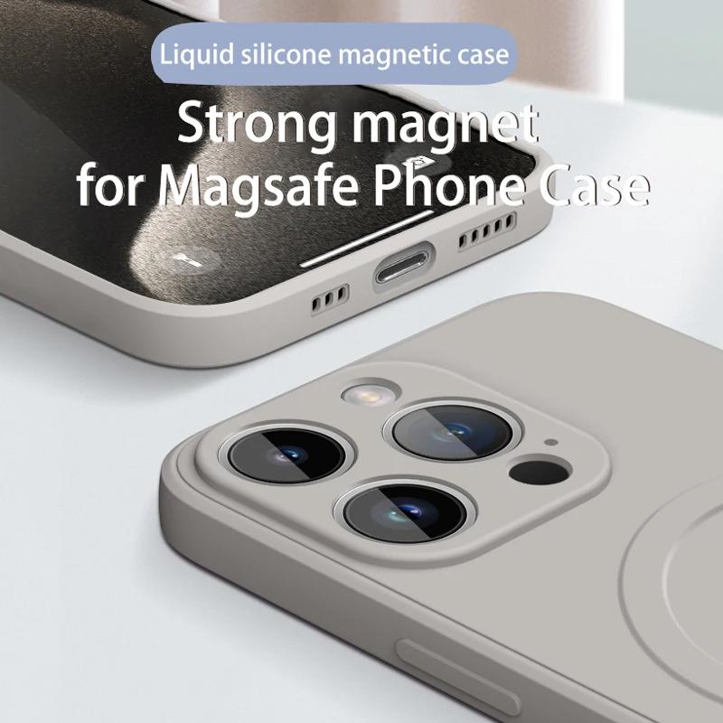 For Magsafe Magnetic Wireless Charging Case For iPhone 17E Air 17 16 15 14 13 12 11 Pro Max Mini 16E Plus Liquid Silicone Cover
