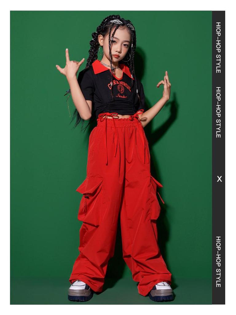 Girls' Japanese Street Jazz Dance Costume - Children's Trendy Hip-Hop Performance Suit