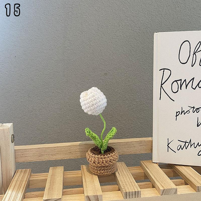 

1 шт. свадебное украшение ручной вязаный букет Вязание цветок роза тюльпаны букет в горшке