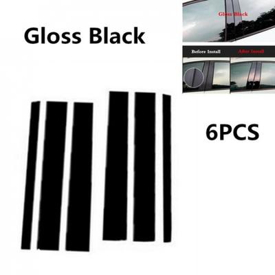 6PCS Glossy Black Car Door Trim Pillar Posts Cover For Honda Odyssey 2005-2010